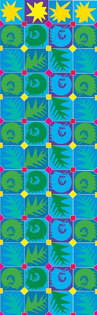 Design Study for Hand Painted Glazed Tile Murals Al-Seef Markets Kuwait